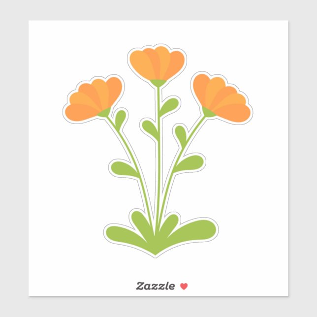 Calendula flower Custom-Cut Vinyl Sticker (Sheet)