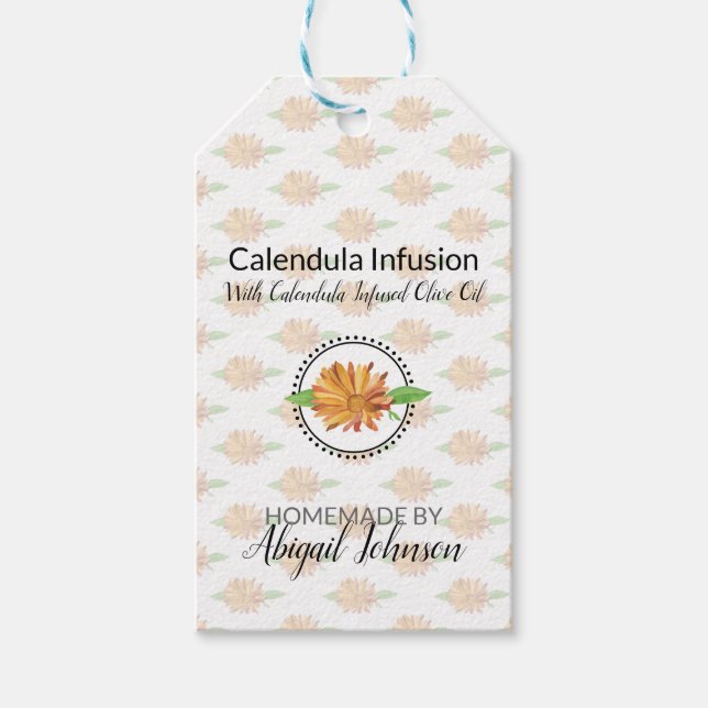 Calendula Homemade Bath & Body Gift Tags (Front)