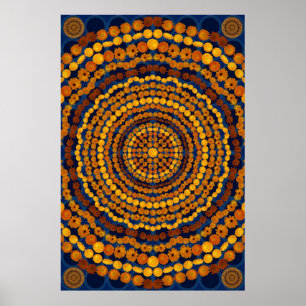 CALENDULA MANDALA 3 POSTER