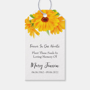 Calendula Seed Packet Memorial Funeral  Gift Tags