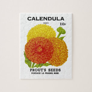 Calendula Vintage Seed Packet Jigsaw Puzzle