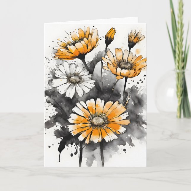 Calendula - Watercolor flowers Card (Front)