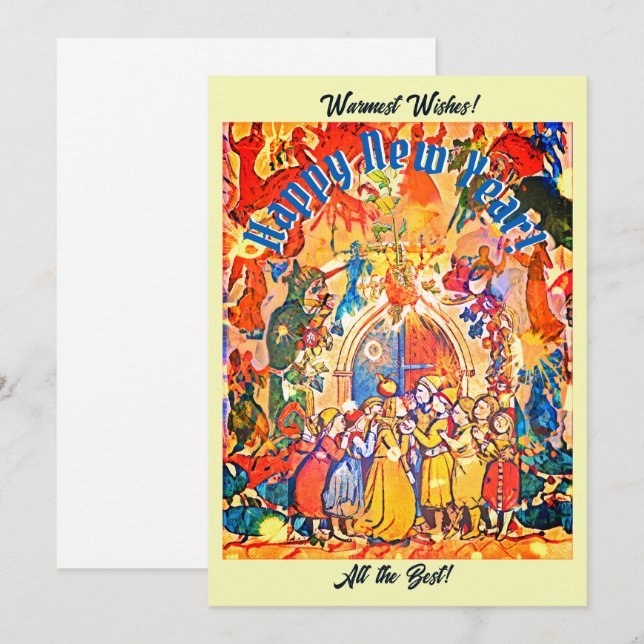 Calennig New Year Holiday Card (Front/Back)