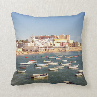 Caleta Beach In Cadiz, Andalusia, Spain Cushion