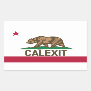 CALEXIT California Bear Flag Rectangular Sticker