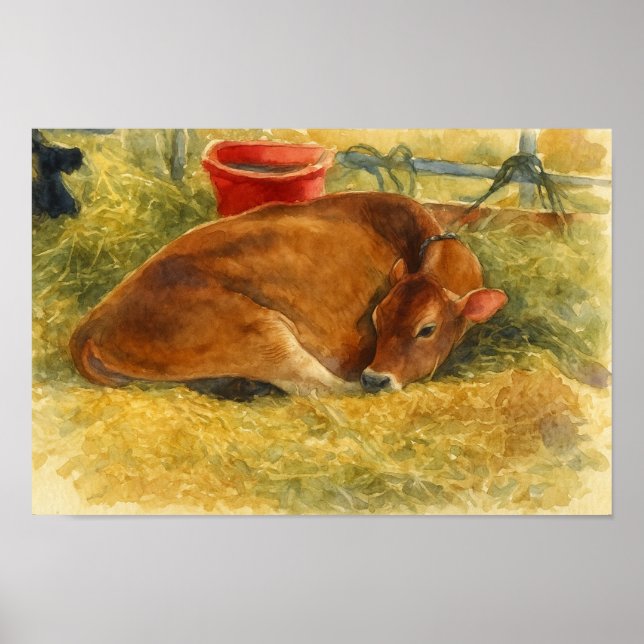 Calf in the Hay Poster (Front)