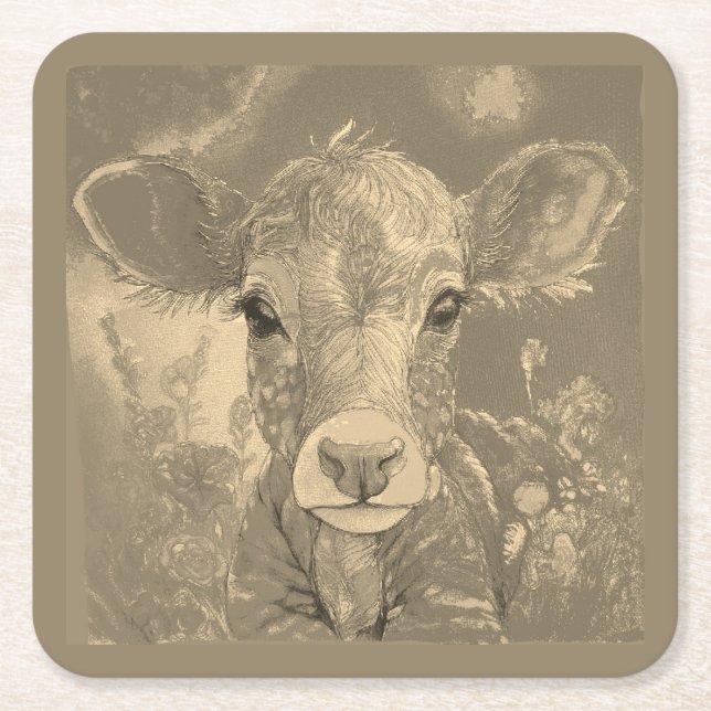 Calf Paper Coaster (Front)