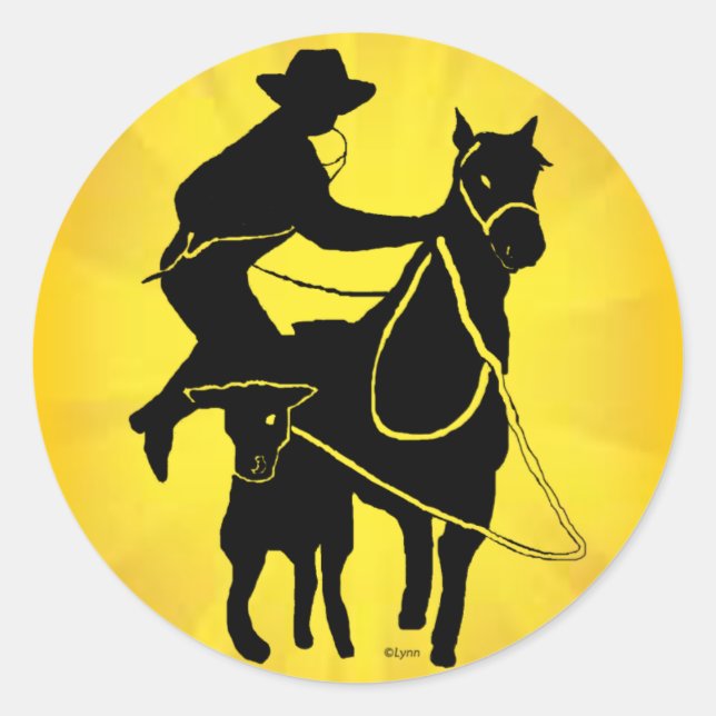 Calf Roper 303 Classic Round Sticker (Front)