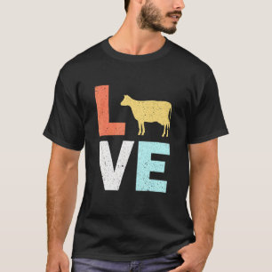 Calf Vintage Love Cow Wagyu Cattle Barn Owner Farm T-Shirt