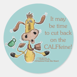 CALFfeine Cut Back Classic Round Sticker