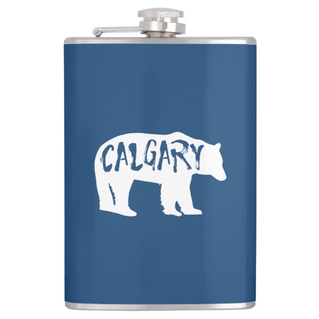 Calgary Alberta Bear Hip Flask (Front)