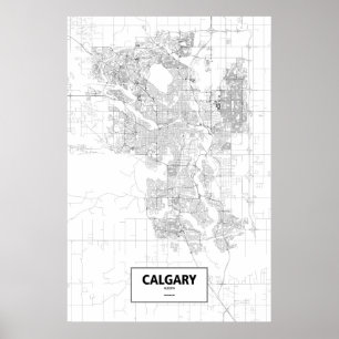 Calgary, Alberta (black on white) Poster