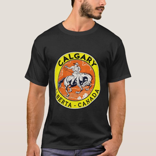 Calgary Alberta Canada Cowboy Horse Stampede Rodeo T-Shirt (Front)