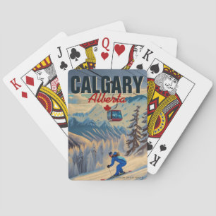 Calgary Alberta Canada Skiing Souvenirs 1950s Playing Cards