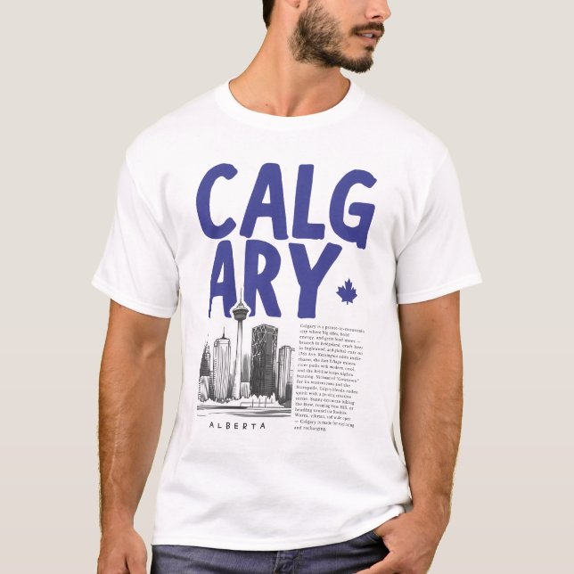 Calgary Alberta Canada Skyline  T-Shirt (Front)
