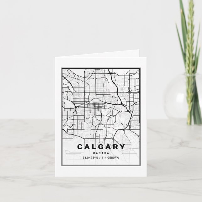 Calgary Alberta Canada Travel City Map Card (Front)