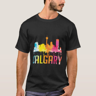 Calgary Alberta Canada Watercolor City Skyline Sou T-Shirt