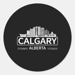 Calgary Alberta Cityscape Travel To Calgary Classic Round Sticker