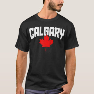 Calgary Alberta Maple Leaf Canada Canadian Flag Pr T-Shirt
