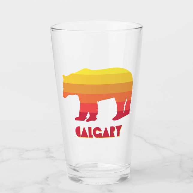 Calgary Alberta Rainbow Bear Glass (Front)