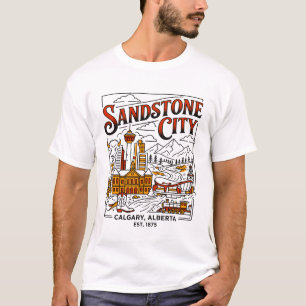 Calgary Alberta Sandstone Architecture And Skyline T-Shirt