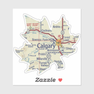 Calgary Alberta Vintage Map