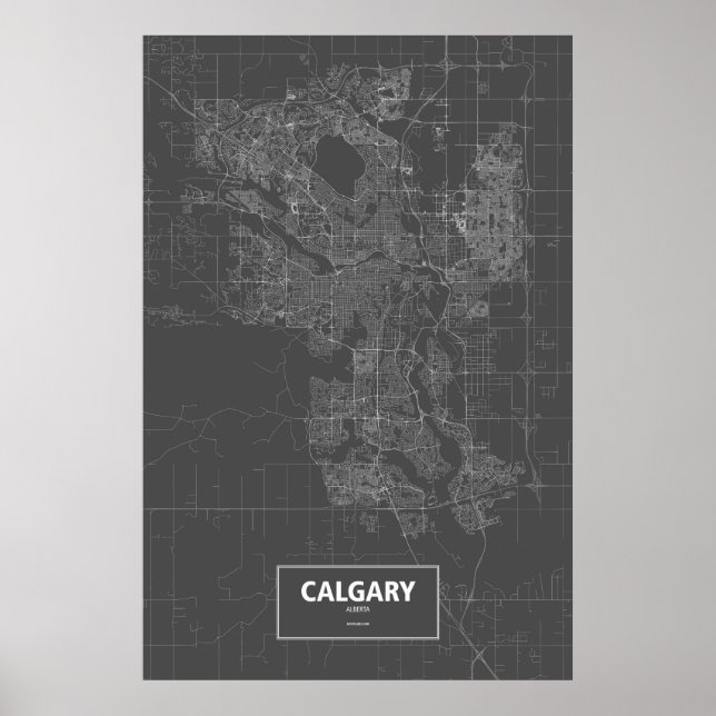 Calgary, Alberta (white on black) Poster (Front)