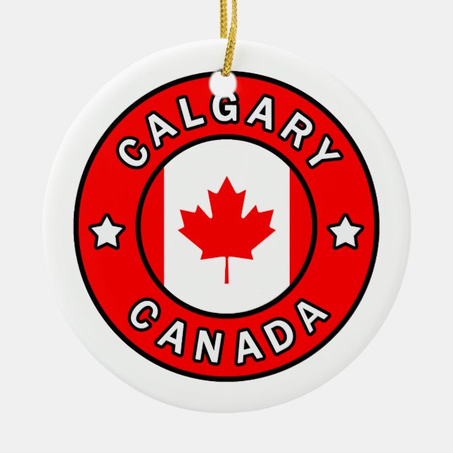 Calgary Canada Ceramic Ornament (Front)
