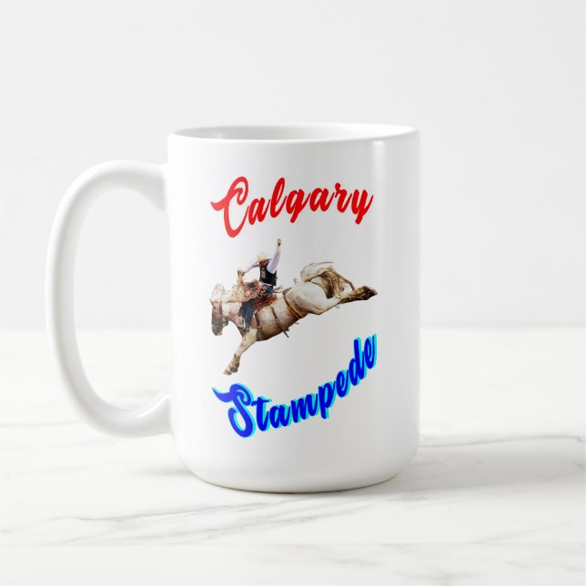 Calgary Canada Horses July Riders Calgary Stampede Coffee Mug (Left)