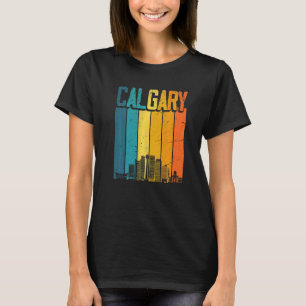 Calgary Canada Retro Vintage Sunset Skyline Calgar T-Shirt