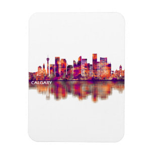 Calgary Canada Skyline Magnet