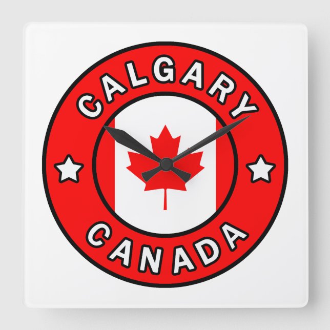 Calgary Canada Square Wall Clock (Front)