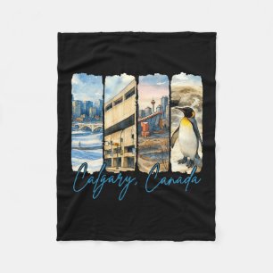 Calgary Canada Travelling Trip Brushstroke Souveni Fleece Blanket