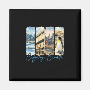 Calgary Canada Travelling Trip Brushstroke Souveni Magnet
