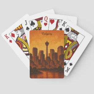 Calgary Canada Vintage Travel CItyscape Playing Cards