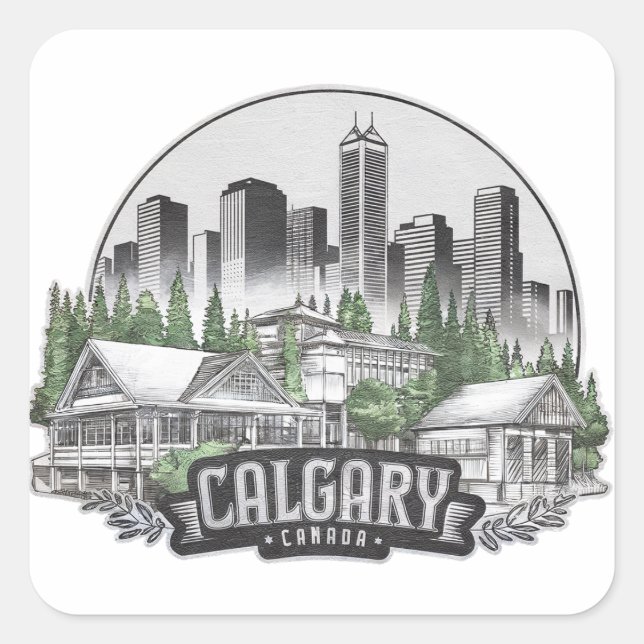 Calgary City Canada USA Square Sticker (Front)