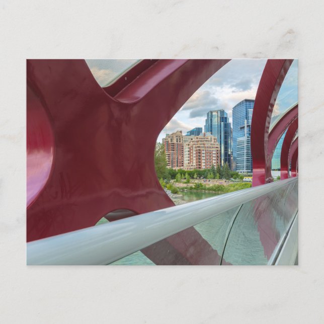 Calgary Cityscape Through the Peace Bridge Postcard (Front)