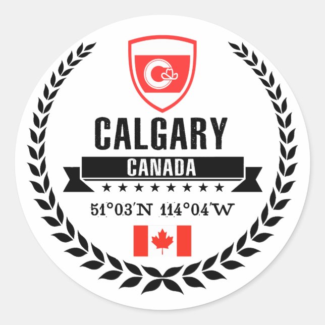 Calgary Classic Round Sticker (Front)