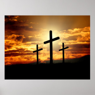 Calgary Crosses Sunrise Photo Poster