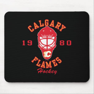 Calgary Flames Hockey Mask Black Nhl Officially Li Mouse Pad