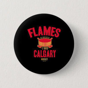 Calgary Flames Hockey Puck White Nhl Officially Li 6 Cm Round Badge