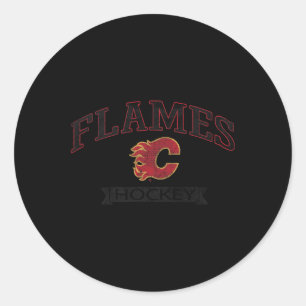 Calgary Flames Vintage Hockey Logo Nhl Officially  Classic Round Sticker