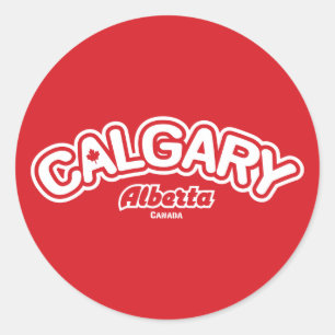Calgary Leaf Classic Round Sticker