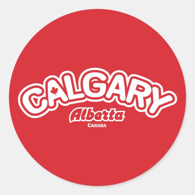 Calgary Leaf Classic Round Sticker (Front)