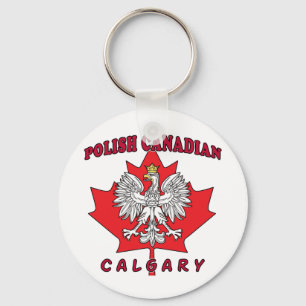 Calgary Polish Canadian Leaf Key Ring