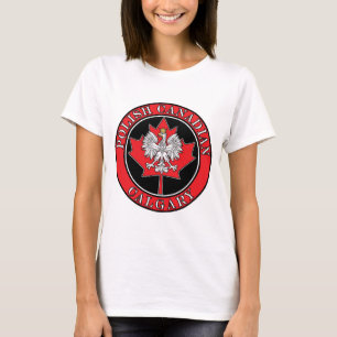 Calgary Round Polish Canadian Leaf T-Shirt
