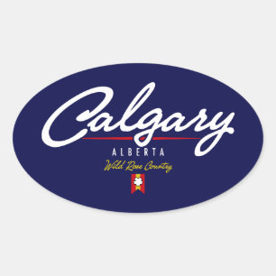 Calgary Script Oval Sticker