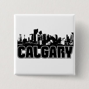 Calgary Skyline 15 Cm Square Badge