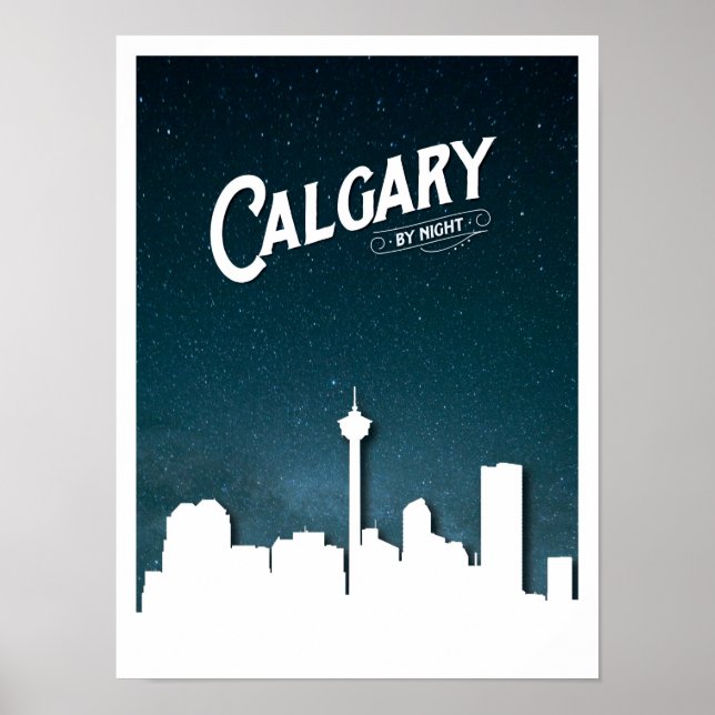 Calgary skyline by night - Poster (Front)