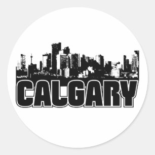 Calgary Skyline Classic Round Sticker
